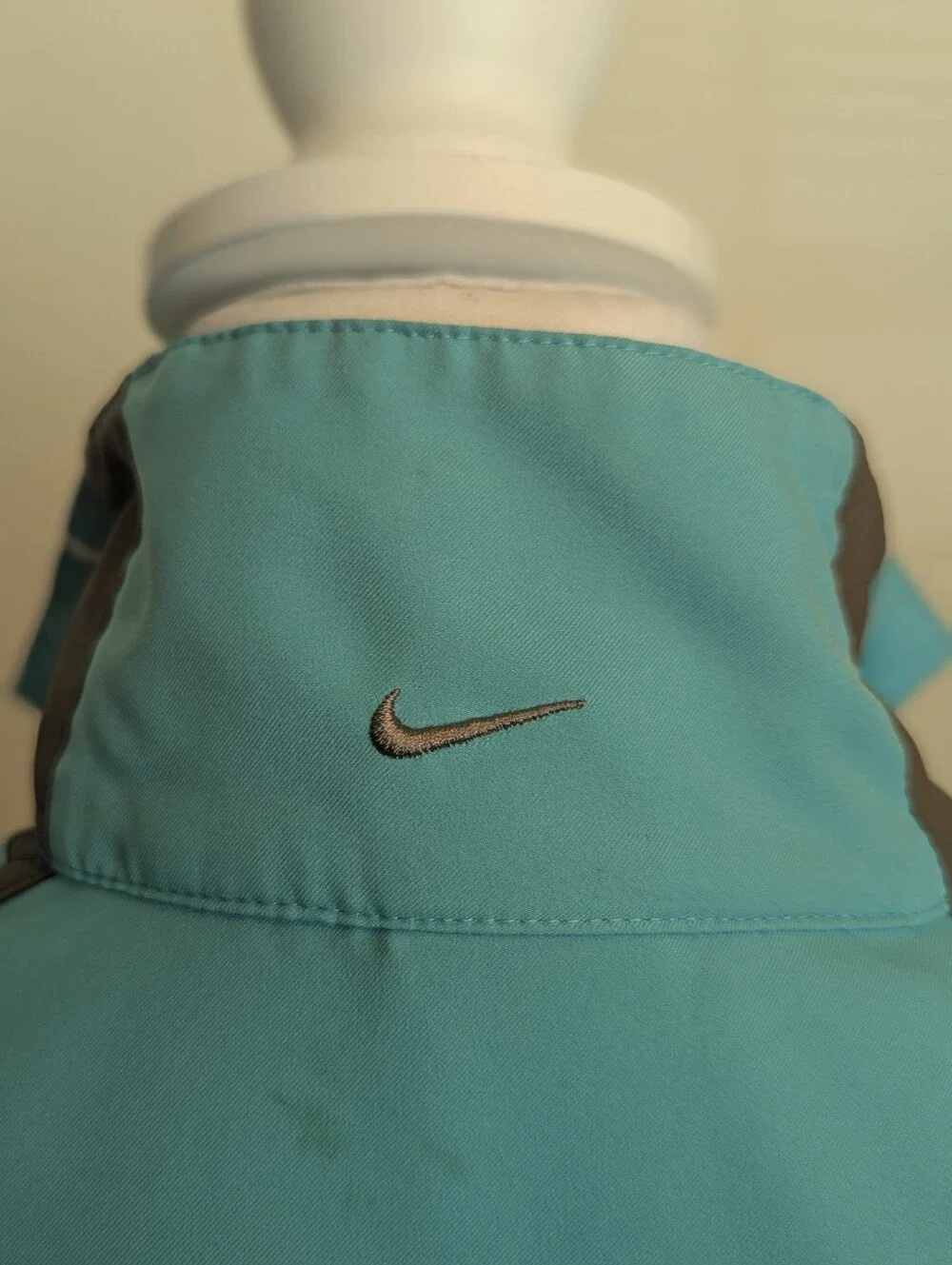 Nike Vintage Retro Aqua Track Jacket Gray Stripe Size S